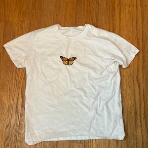 brandy mellville john galt white butterfly shirt